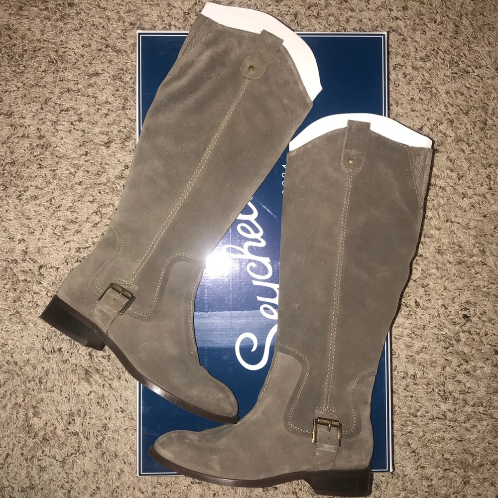 Brand new Seychelles gray suede riding boots
